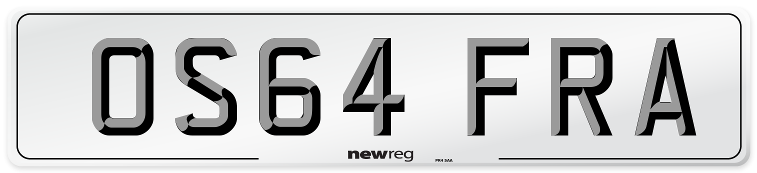 OS64 FRA Number Plate from New Reg